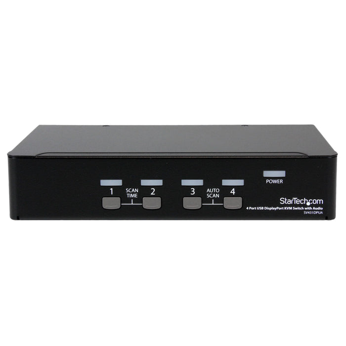 StarTech 4 Port USB DisplayPort KVM Switch with Audio | SV431DPUA Switches Startech