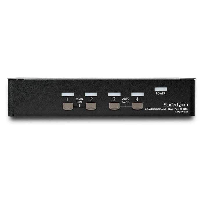 StarTech 4 Port DisplayPort KVM Switch - 4K 60Hz, Single Display | SV431DPUA2