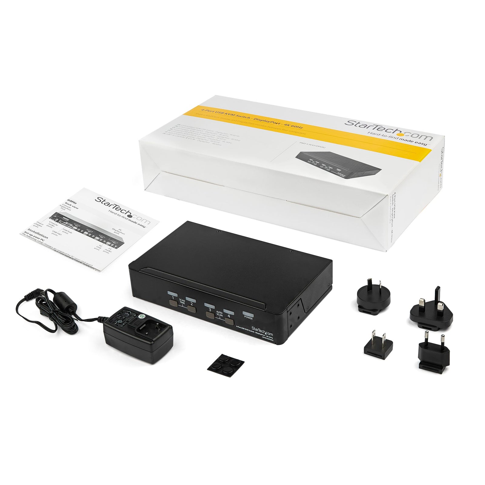 StarTech 4 Port DisplayPort KVM Switch - 4K 60Hz, Single Display | SV431DPUA2 Switches Startech