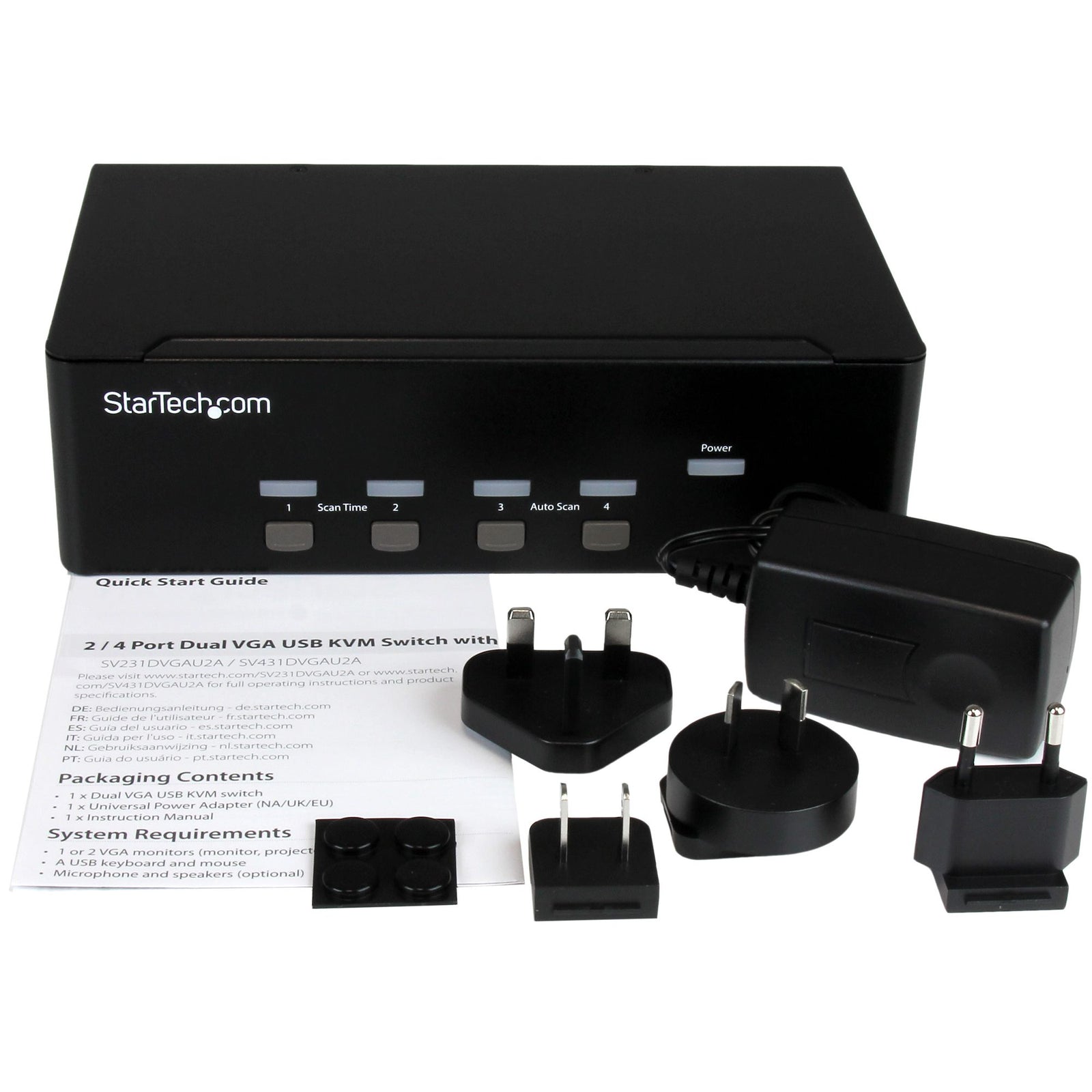 StarTech 4-port KVM Switch with Dual VGA, USB 2.0 | SV431DVGAU2A Switches Startech