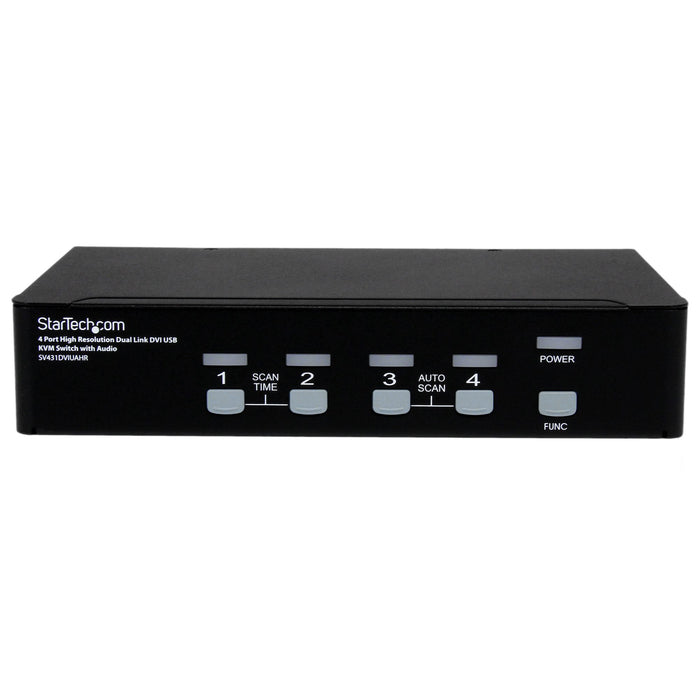 StarTech 4 Port High Resolution USB DVI Dual Link KVM Switch with Audio | SV431DVIUAHR Switches Startech