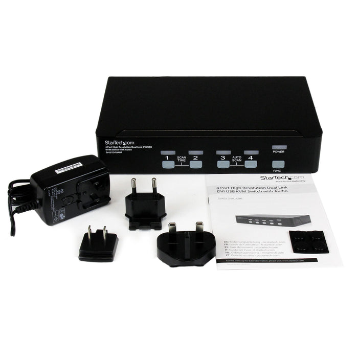 StarTech 4 Port High Resolution USB DVI Dual Link KVM Switch with Audio | SV431DVIUAHR StarTech KVM Switches Startech