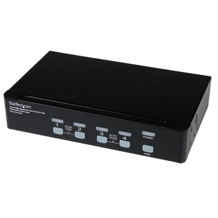 StarTech 4 Port High Resolution USB DVI Dual Link KVM Switch with Audio | SV431DVIUAHR Switches Startech