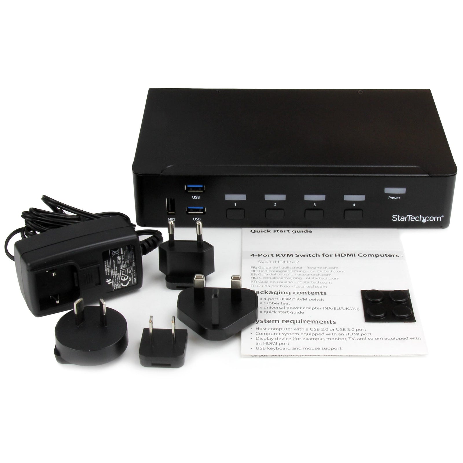 StarTech 4-Port HDMI KVM Switch - USB 3.0, 1080p | SV431HDU3A2 Switches Startech