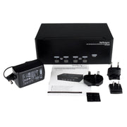 StarTech 4 Port Triple Monitor DVI USB KVM Switch with Audio & USB 2.0 Hub | SV431TDVIUA Switches Startech