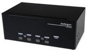 StarTech 4 Port Triple Monitor DVI USB KVM Switch with Audio & USB 2.0 Hub | SV431TDVIUA Switches Startech