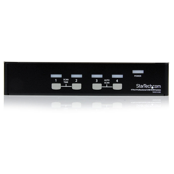 StarTech 4 Port Professional VGA USB KVM Switch with Hub | SV431USB