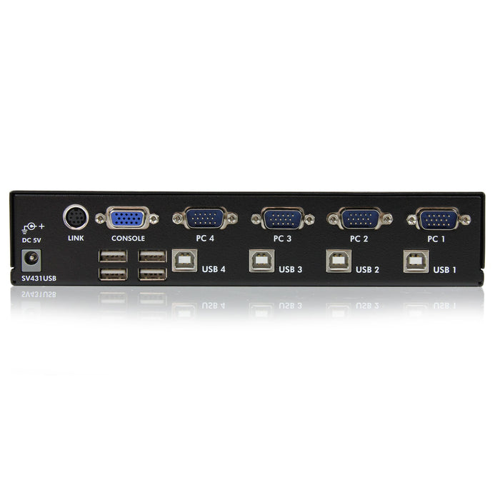 StarTech 4 Port Professional VGA USB KVM Switch with Hub | SV431USB