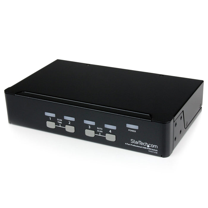 StarTech 4 Port Professional VGA USB KVM Switch with Hub | SV431USB Switches Startech