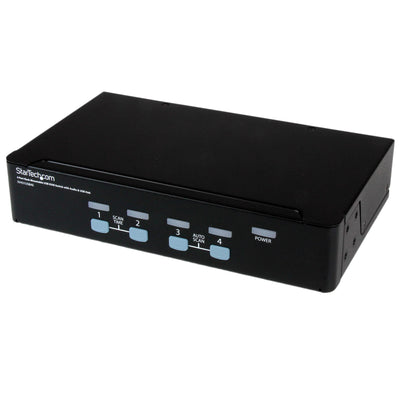 StarTech 4 Port Rack Mountable USB KVM Switch with Audio & USB Hub | SV431USBAEGB Switches Startech