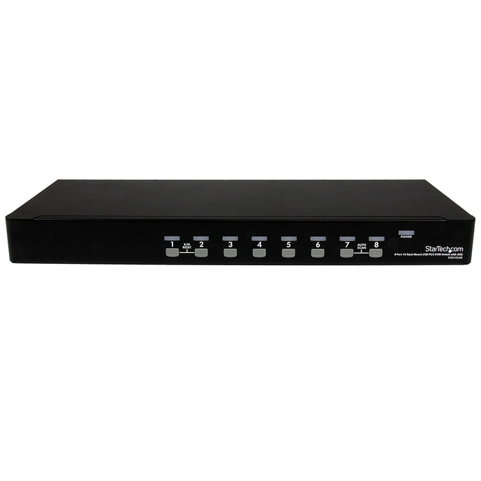 StarTech 8 Port 1U Rackmount USB PS/2 KVM Switch with OSD | SV831DUSBGB Switches Startech