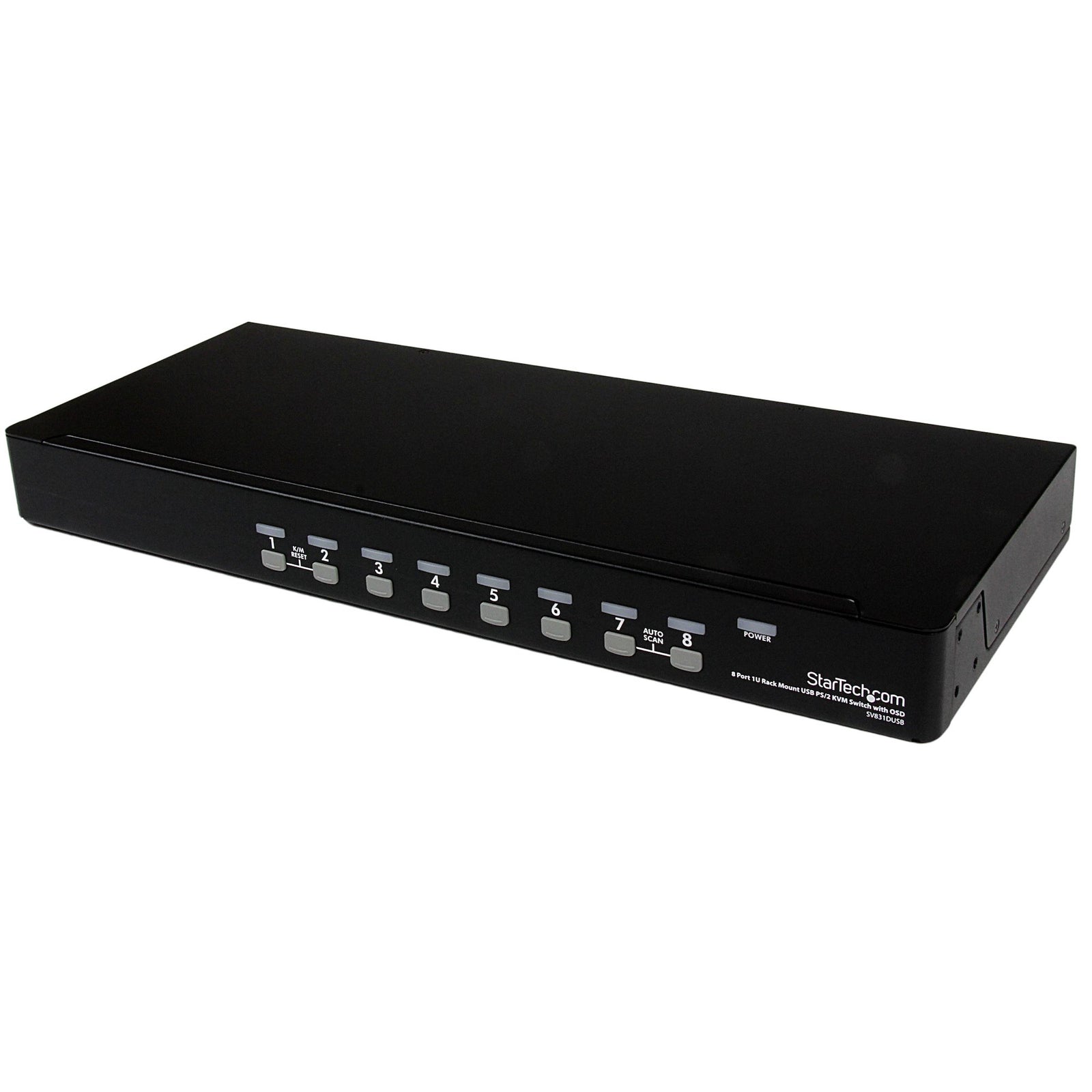 StarTech 8 Port 1U Rackmount USB PS/2 KVM Switch with OSD | SV831DUSBGB Switches Startech