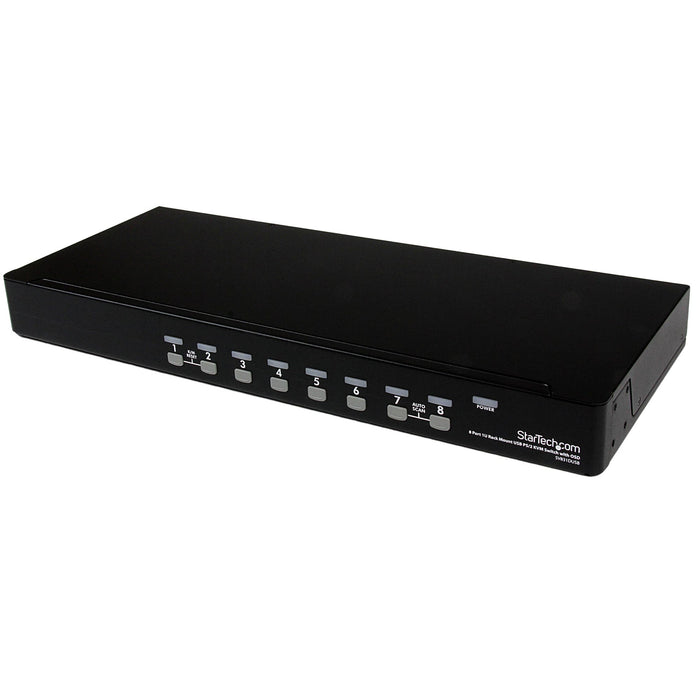 StarTech 8 Port 1U Rackmount USB PS/2 KVM Switch with OSD | SV831DUSBGB