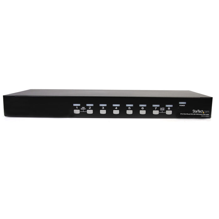 StarTech 8 Port Rackmount USB VGA KVM Switch w/ Audio (Audio Cables Included) | SV831DUSBAU Switches Startech
