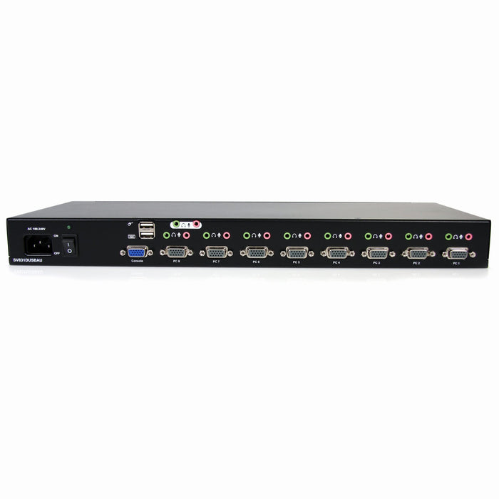 StarTech 8 Port Rackmount USB VGA KVM Switch w/ Audio (Audio Cables Included) | SV831DUSBAU