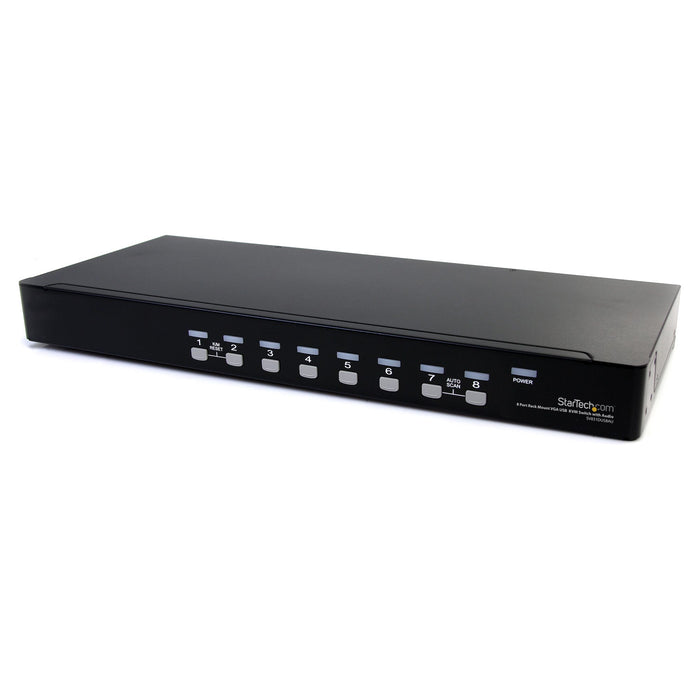 StarTech 8 Port Rackmount USB VGA KVM Switch w/ Audio (Audio Cables Included) | SV831DUSBAU Switches Startech