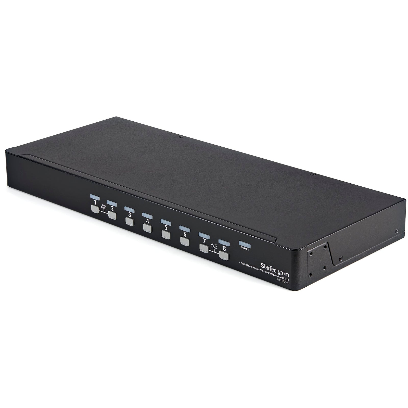 StarTech 8 Port 1U Rackmount USB KVM Switch Kit with OSD and Cables | SV831DUSBUK Switches Startech