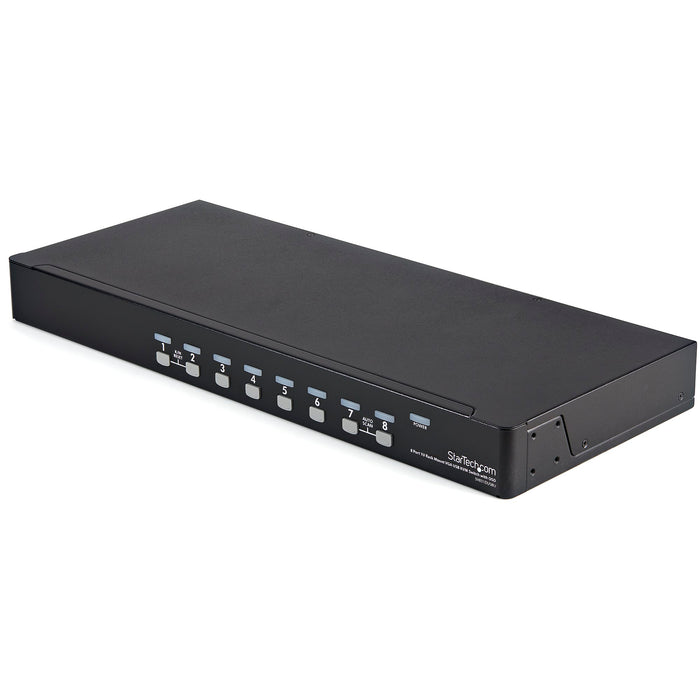 StarTech 8 Port 1U Rackmount USB KVM Switch Kit with OSD and Cables | SV831DUSBUK Switches Startech