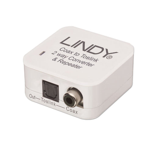 Lindy TosLink (Optical) and Coaxial Bi-directional Converter | 70411 Cable Gender Changers Lindy