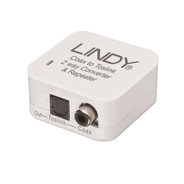 Lindy TosLink (Optical) and Coaxial Bi-directional Converter | 70411 Cable Gender Changers Lindy