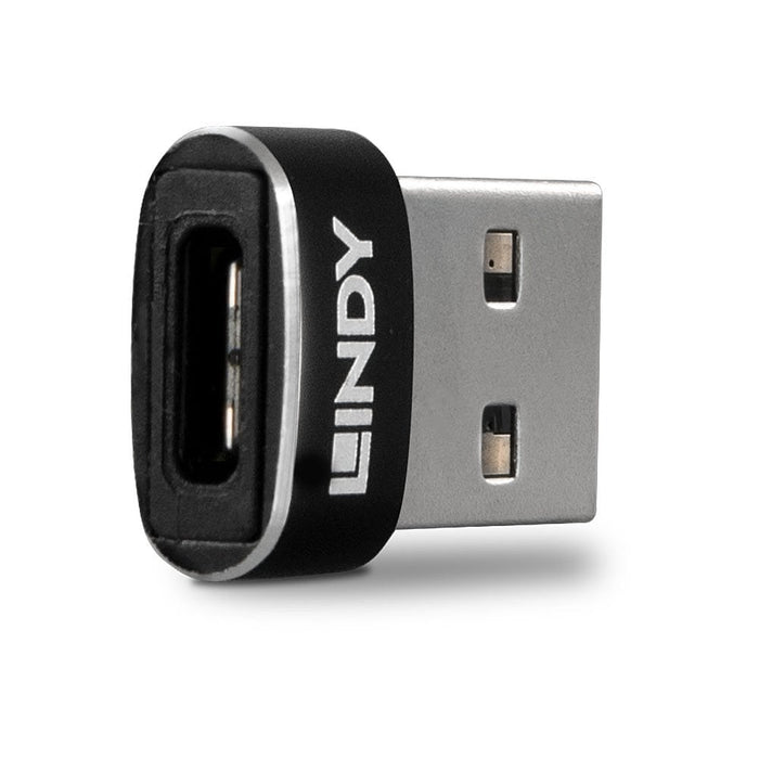 Lindy USB 2.0 Low Profile Type A to C Adapter | 41884 Cable Gender Changers Lindy