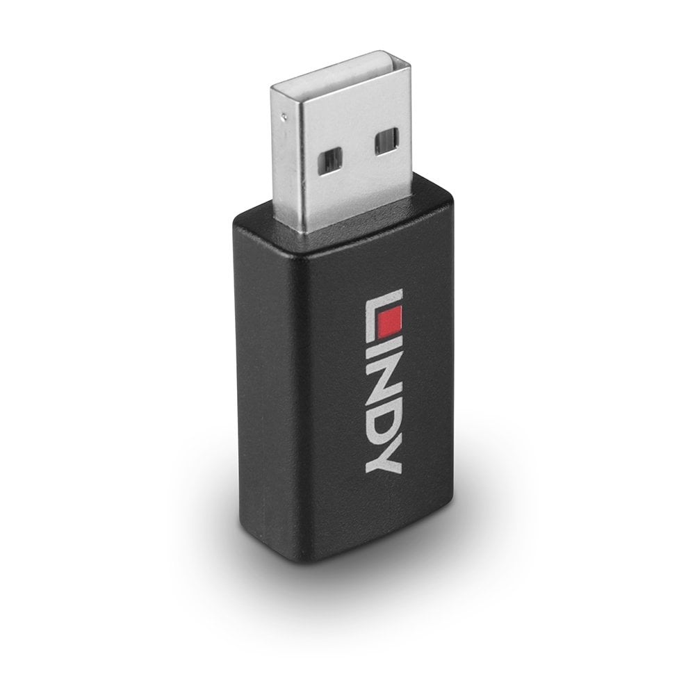 Lindy USB 2.0 Type A to A Data Blocker with Battery Charging 1.2 | 71263 Adapter / Converter Lindy