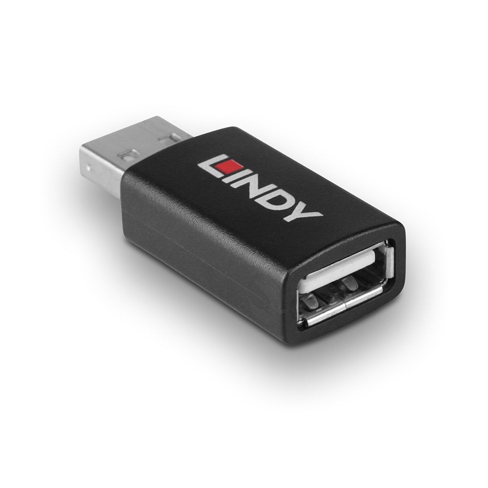 Lindy USB 2.0 Type A to A Data Blocker with Battery Charging 1.2 | 71263 Adapter / Converter Lindy