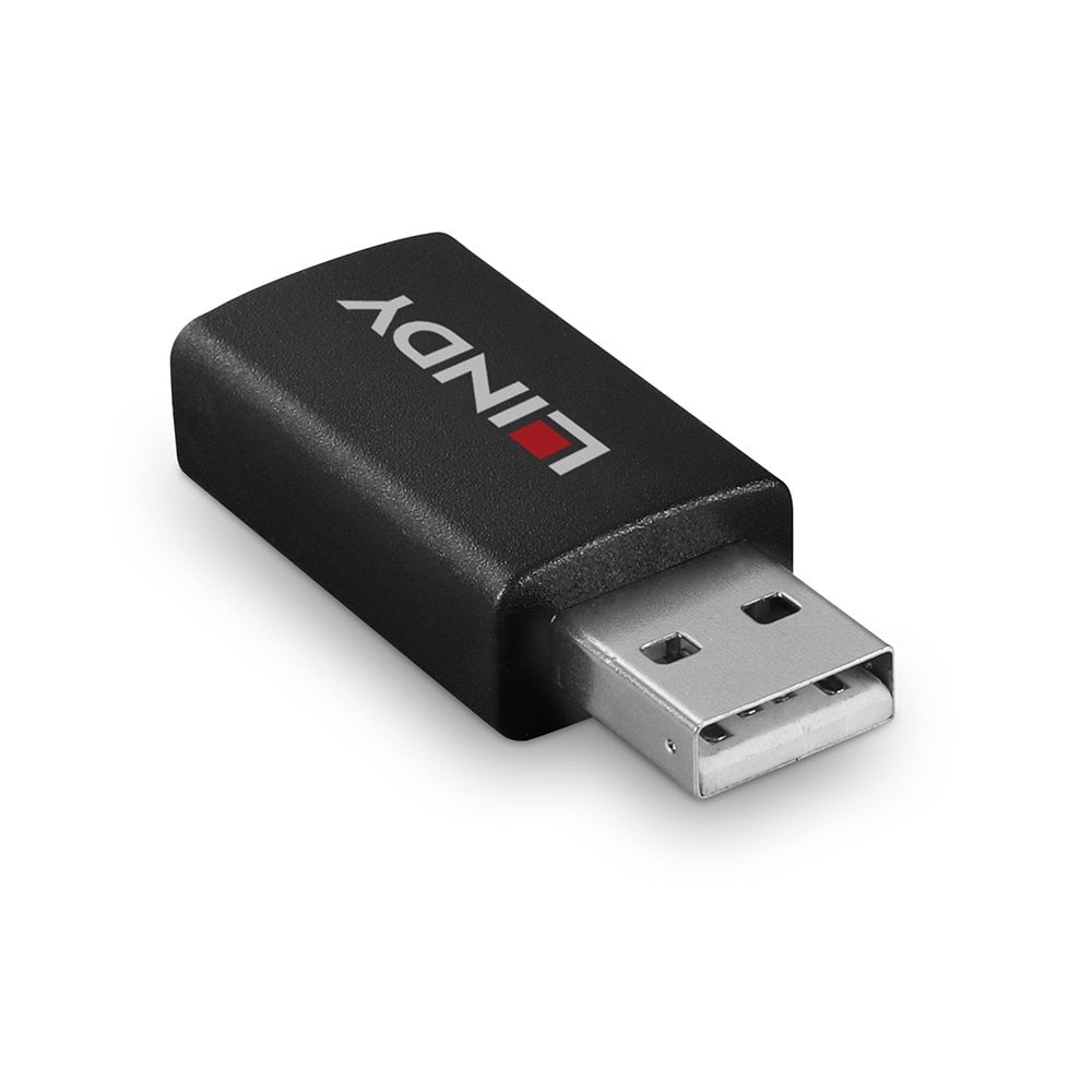 Lindy USB 2.0 Type A to A Data Blocker with Battery Charging 1.2 | 71263 Adapter / Converter Lindy