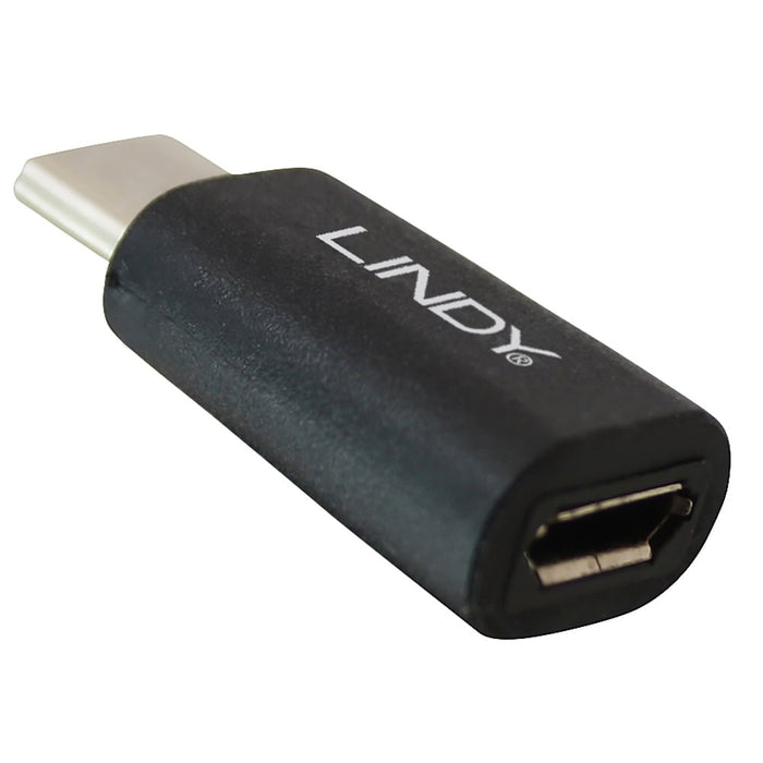 Lindy USB 2.0 Type C to Micro-B Adapter | 41896 Cable Gender Changers Lindy