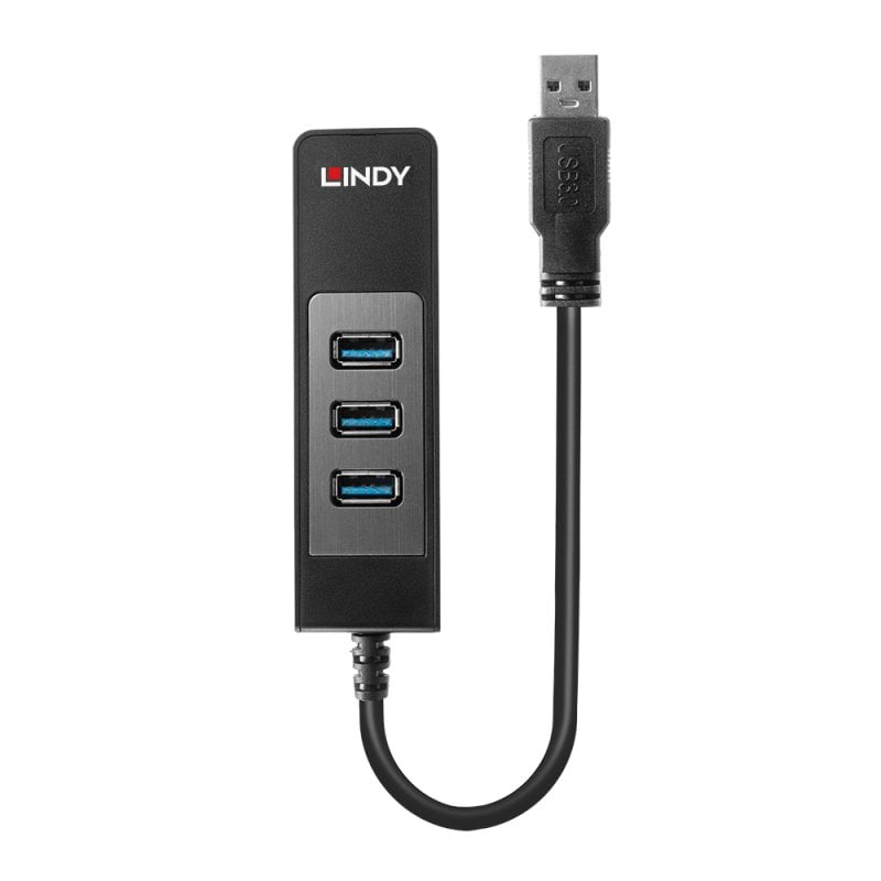 Lindy USB 3.0 Hub & Gigabit Ethernet Converter | 43176 USB Hub & Docking Station Lindy