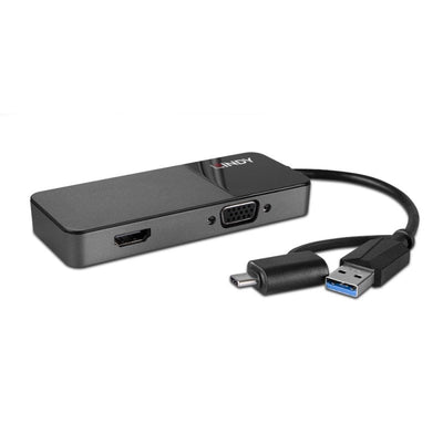 Lindy USB 3.0 Type A and C to HDMI® & VGA Converter | 43354 Lindy Interface Hubs Lindy