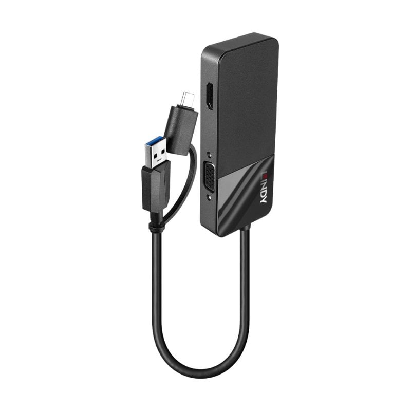 Lindy USB 3.0 Type A and C to HDMI® & VGA Converter | 43354 USB Hub & Docking Station Lindy