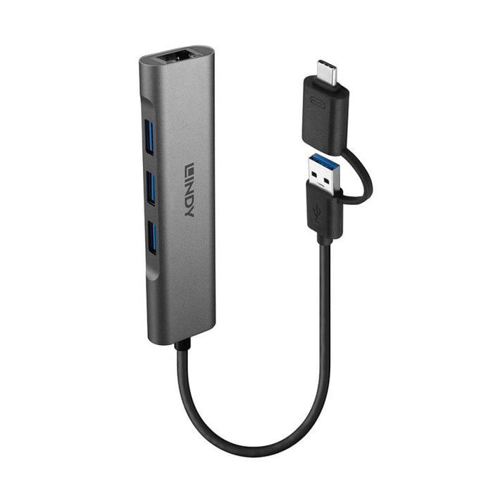 Lindy USB 3.2 Gen 1 Hub & Gigabit Ethernet Converter | 43379 USB Hub & Docking Station Lindy