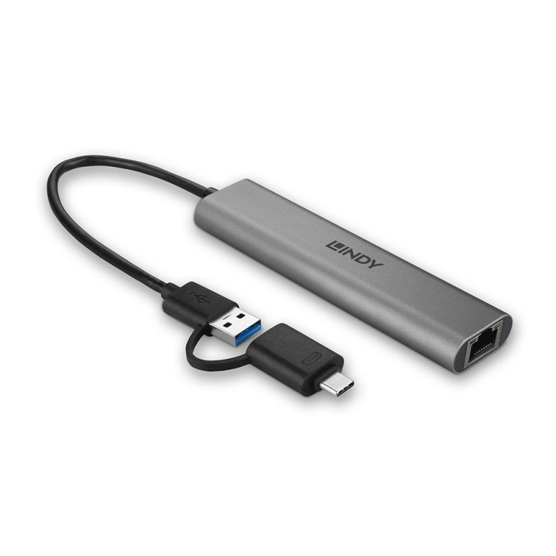 Lindy USB 3.2 Gen 1 Hub & Gigabit Ethernet Converter | 43379 USB Hub & Docking Station Lindy