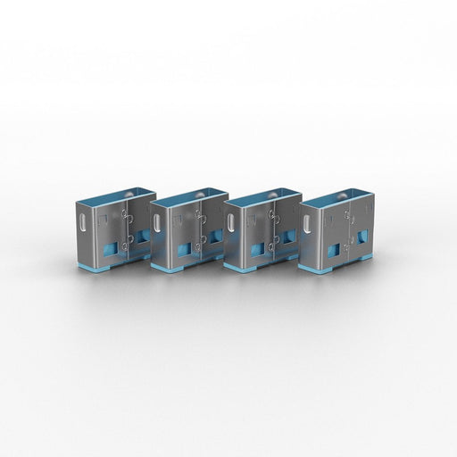 Lindy USB-A Port Blocker Kit, Blue (1x Key, 4x Locks) | 40452 Port Blockers Lindy