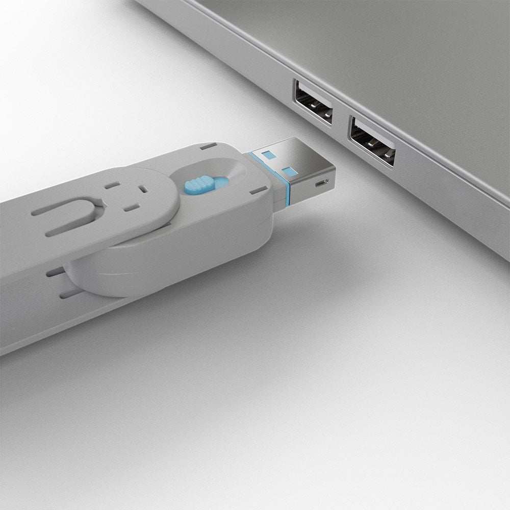 Lindy USB-A Port Blocker Kit, Blue (1x Key, 4x Locks) | 40452 Port Blocker Lindy