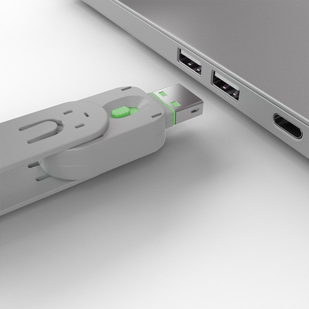 Lindy USB-A Port Blocker Kit, Green (1x Key, 4x Locks) | 40451 Port Blocker Lindy