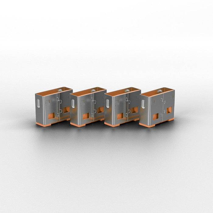 Lindy USB-A Port Blocker Kit, Orange (1x Key, 4x Locks) | 40453 Port Blocker Lindy