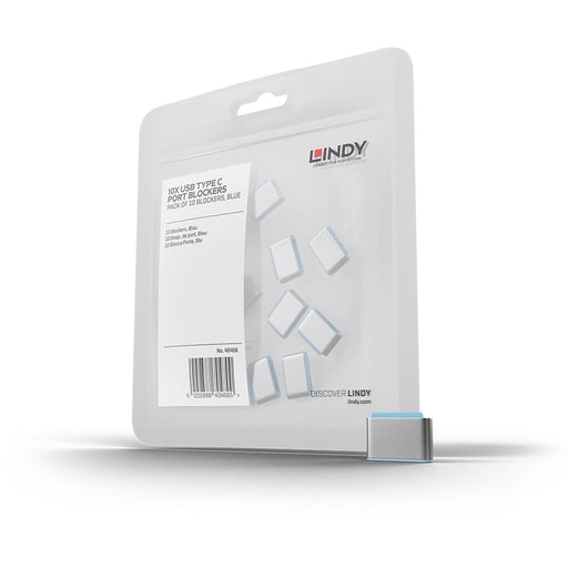 Lindy USB-C Port Blocker Extra Lock Pack, Blue (10x Locks) | 40466 Port Blockers Lindy