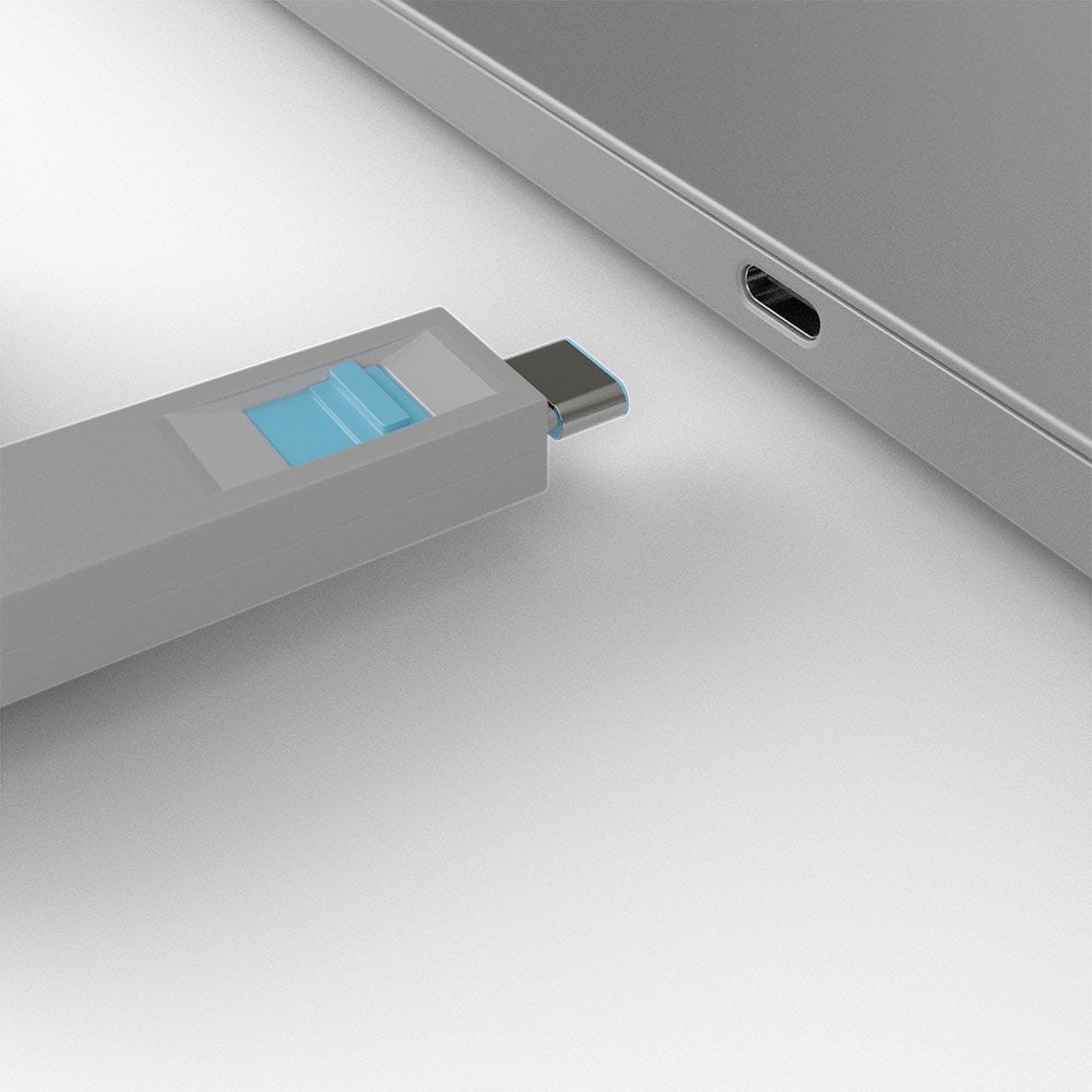 Lindy USB-C Port Blocker Kit, Blue (1x Key, 4x Locks) | 40465 Port Blocker Lindy