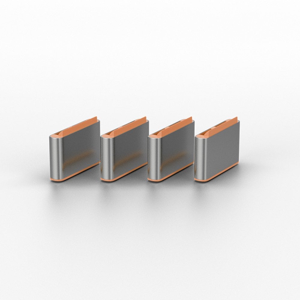 Lindy USB-C Port Blocker Kit, Orange (1x Key, 4x Locks) | 40428 Port Blocker Lindy