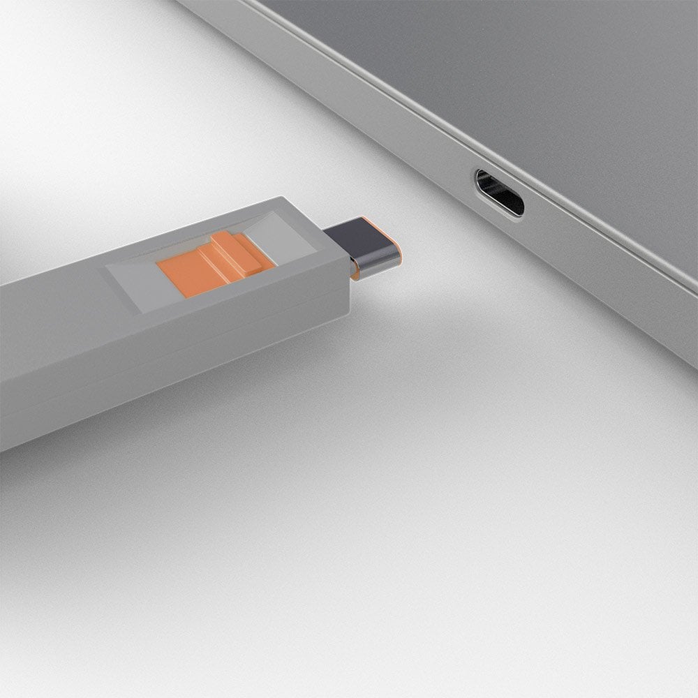 Lindy USB-C Port Blocker Kit, Orange (1x Key, 4x Locks) | 40428 Port Blocker Lindy