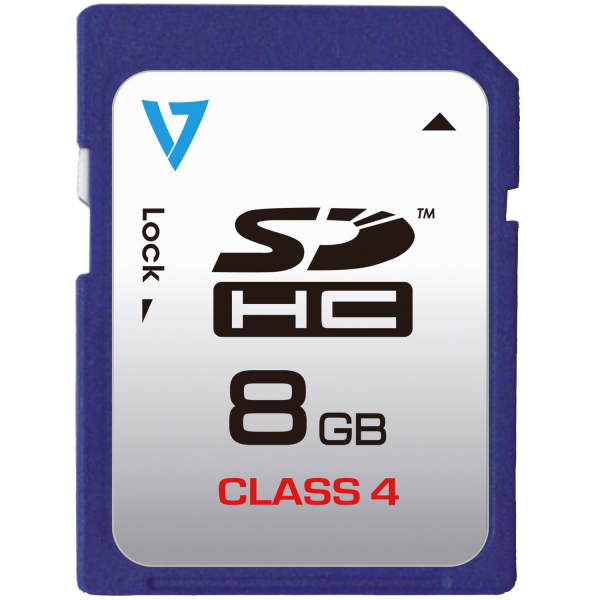 V7 8GB Class 4 SDHC Memory Card - VASDH8GCL4R-2E