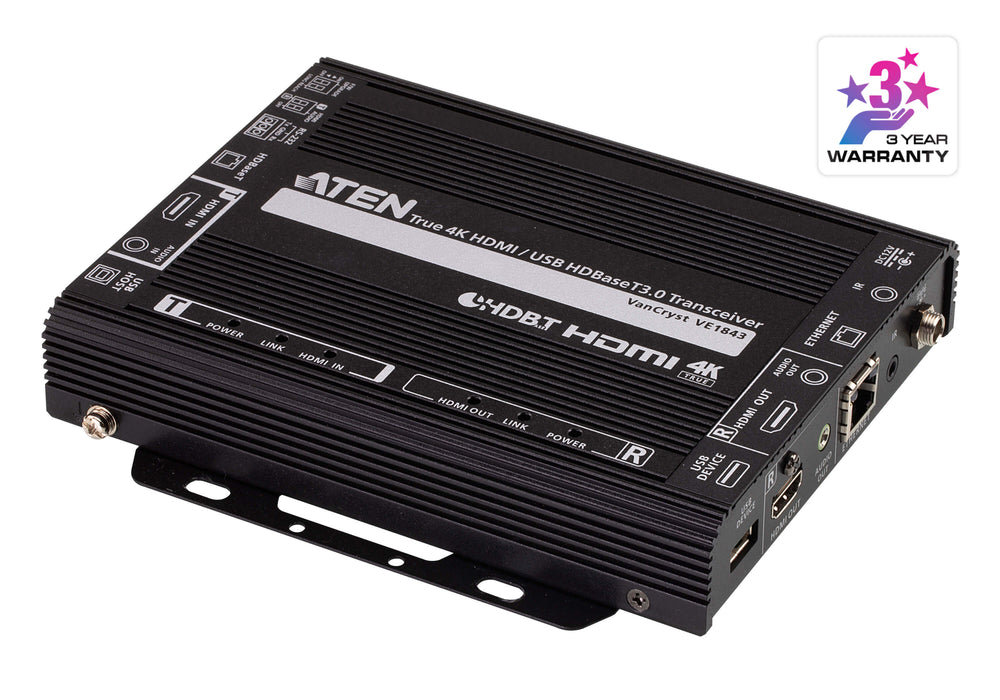 Aten VE1843 True 4K HDMI / USB HDBaseT 3.0 Transceiver