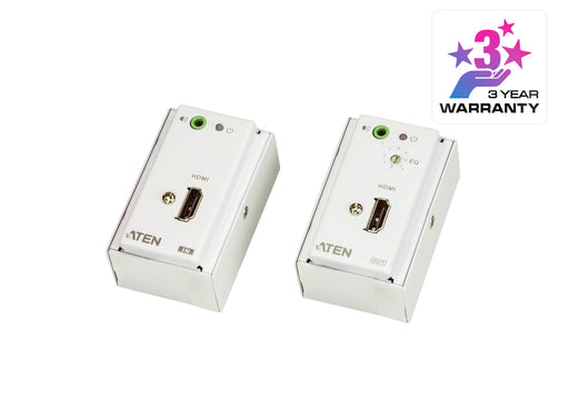 Aten HDMI/Audio Cat 5 Extender with MK Wall Plate (1080p @ 40m) | VE807-AT-E