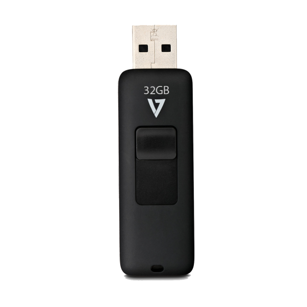 V7 32GB USB 2.0 Flash Drive With Slide-In Connector | VF232GAR-3E