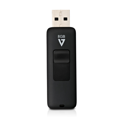 V7 8GB USB 2.0 Flash Drive with Slide-In Connector - VF28GAR-3E V7 USB Flash Drive V7
