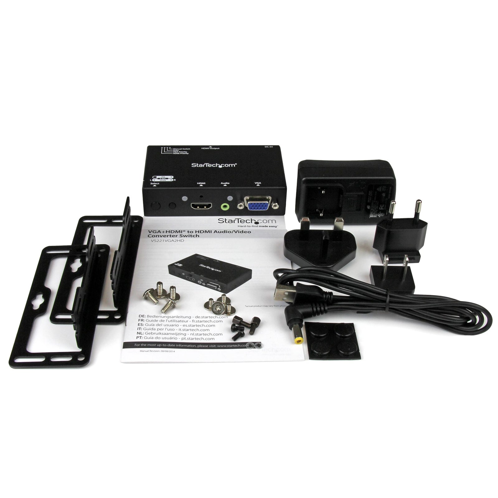 Startech HDMI and VGA Input to HDMI Output Converter with Priority Switching | VS221VGA2HD Video Switch Startech