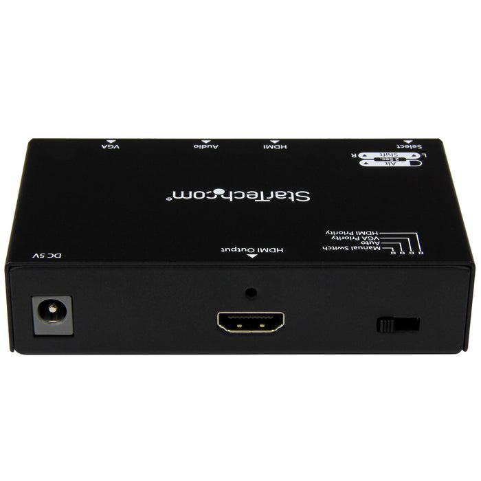 StarTech VS221VGA2HD 2x1 HDMI + VGA to HDMI Converter Switch w/ Automatic and Priority Switching