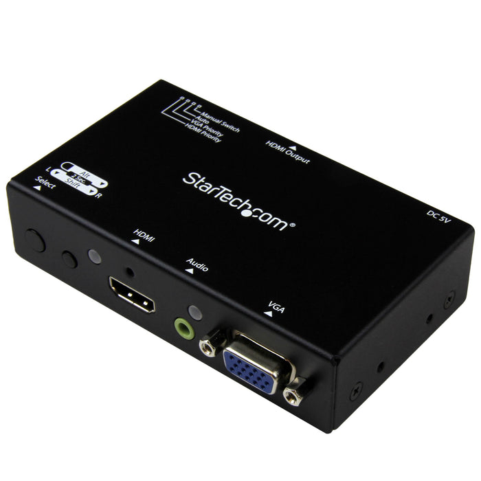 StarTech VS221VGA2HD 2x1 HDMI + VGA to HDMI Converter Switch w/ Automatic and Priority Switching